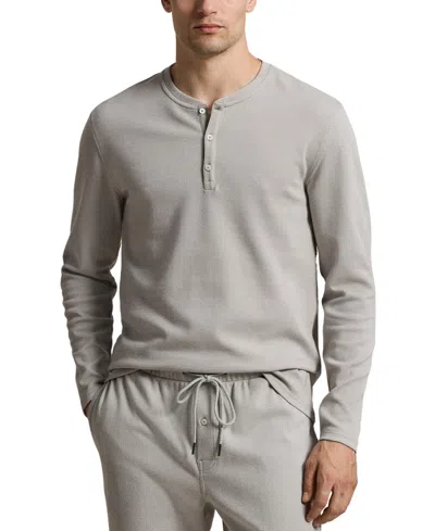 Polo Ralph Lauren Men's Herringbone Henley Pajama T-shirt In Gray