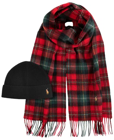 Polo Ralph Lauren Men's Holiday Plaid Boxed Gift Set In Red Multi
