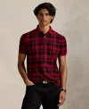 Polo Ralph Lauren Ralph Lauren Plaid Mesh Polo Shirt In Red