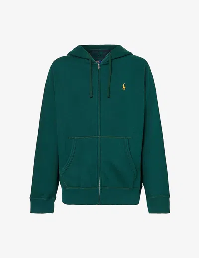 Polo Ralph Lauren Mens Hunt Club Green Logo-embroidered Regular-fit Cotton-blend Hoody