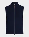 Polo Ralph Lauren Men's Hybrid Full-zip Knit Sweater Vest In Blue