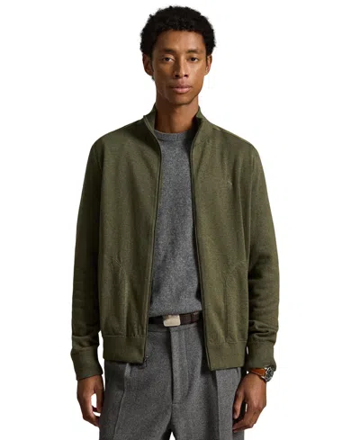 Polo Ralph Lauren Men's Hybrid Mockneck Regular-fit Full-zip Cardigan In Metallic