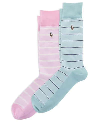 Polo Ralph Lauren Men's Hyde Park Oxford Stripe Socks, 2-pack In Multi