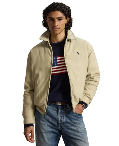 Polo Ralph Lauren Men's Insulated Twill Bomber Water-resistant Jacket In Khaki Uniform