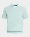 Polo Ralph Lauren Men's Jacquard Mesh Polo Shirt In Celadon/white
