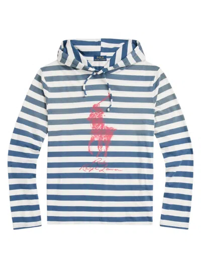 Polo Ralph Lauren Men's Jersey Long-sleeve Hooded T-shirt In Clancy Blue Nevis