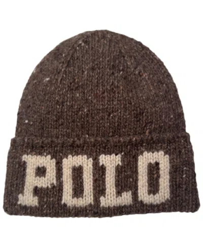 Polo Ralph Lauren Men's Knit Tweed Polo Beanie In Brown
