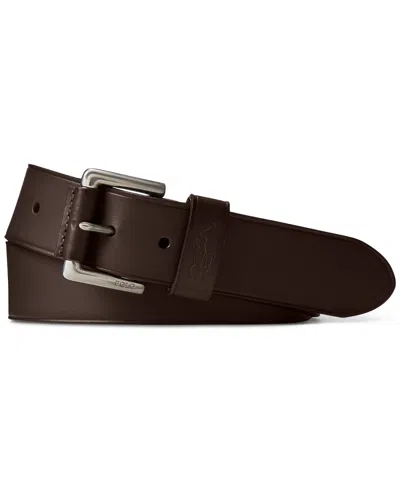Polo Ralph Lauren Men's Leather Dress Belt In Polo Brown