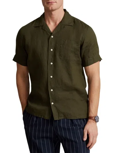 Polo Ralph Lauren Men's Linen Camp Shirt In Armadillo