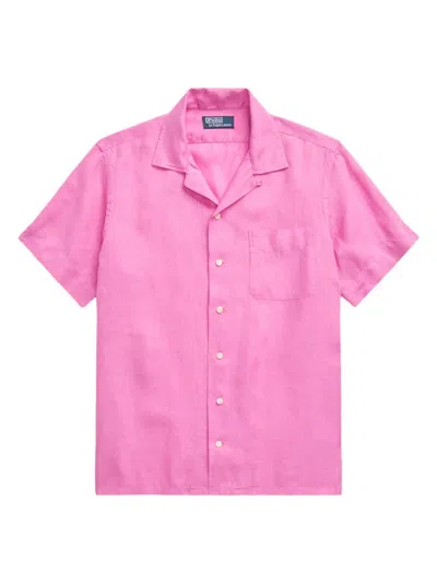 Polo Ralph Lauren Men's Linen Camp Shirt In Resort Rose