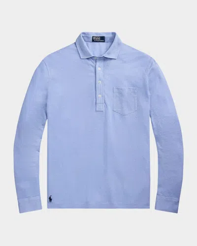 Polo Ralph Lauren Men's Linen Mesh Polo Shirt In Blue