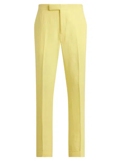 Polo Ralph Lauren Men's Linen Straight-leg Trouser In Yellow