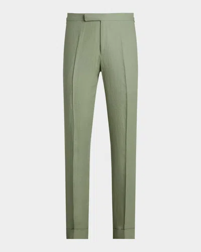 Polo Ralph Lauren Men's Linen Suit Trousers In Green