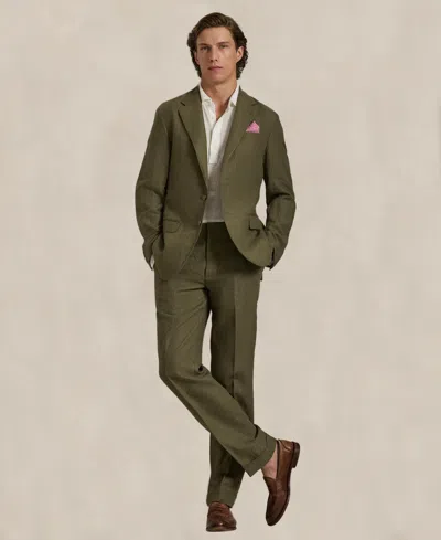 Polo Ralph Lauren Men's Linen Suit Trousers In Green