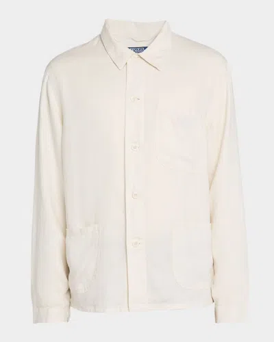 Polo Ralph Lauren Men's Linen Utility Jacket In Neutral