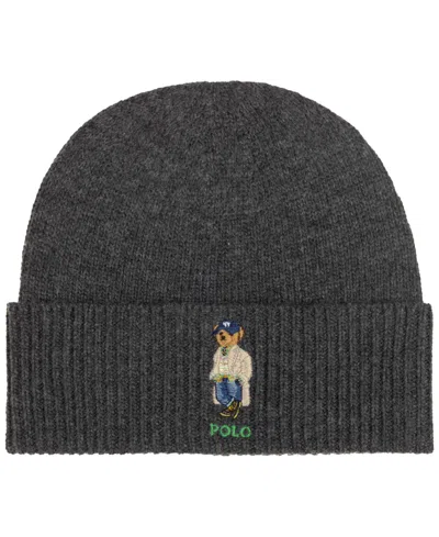 Polo Ralph Lauren Litchfield Bear Beanie In Gray