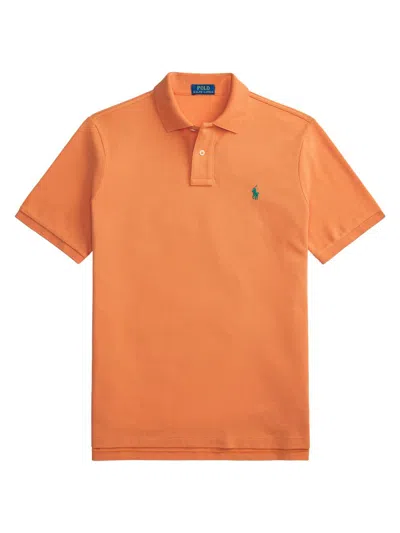 Polo Ralph Lauren Men's Logo Cotton Mesh Polo In Orange