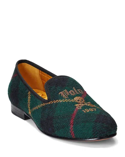 Polo Ralph Lauren Men's Logo Crest Slippers In Keys  Skull/green