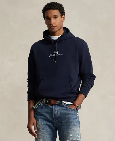 Polo Ralph Lauren Men's Logo Double-knit Hoodie In Blue