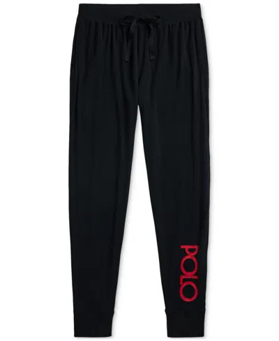 Polo Ralph Lauren Men's Logo Jogger Pajama Pants, Exclusively At Macy's In Polo Black,rl2000 Red Logo