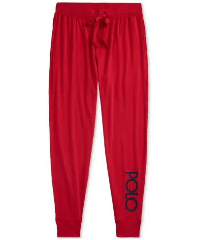 Polo Ralph Lauren Men's Logo Jogger Pajama Pants, Exclusively At Macy's In Polo Sport Red,cruise Navy Logo