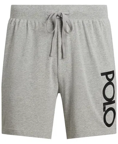 Polo Ralph Lauren Men's Logo Sleep Shorts, Exclusively At Macy's In Andover Heather,polo Black Logo