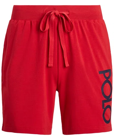 Polo Ralph Lauren Men's Logo Sleep Shorts, Exclusively At Macy's In Polo Sport Red,cruise Navy Logo