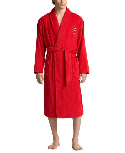 Polo Ralph Lauren Men's Logo Terry Robe In Red,fall Morning Robe Bear