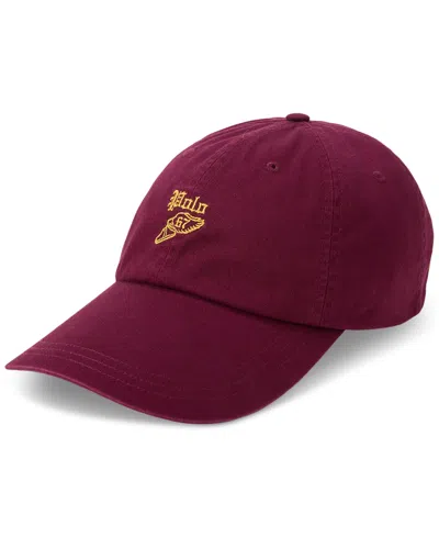 Polo Ralph Lauren Men's Long-bill Embroidered Twill Cap In Burgundy