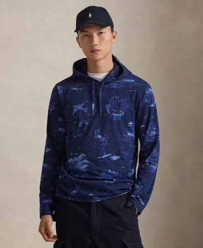 Polo Ralph Lauren Men's Long-sleeve Animated Hooded T-shirt In Blue