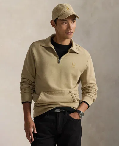 Polo Ralph Lauren Men's Long-sleeve Collared Sweatshirt In Brown