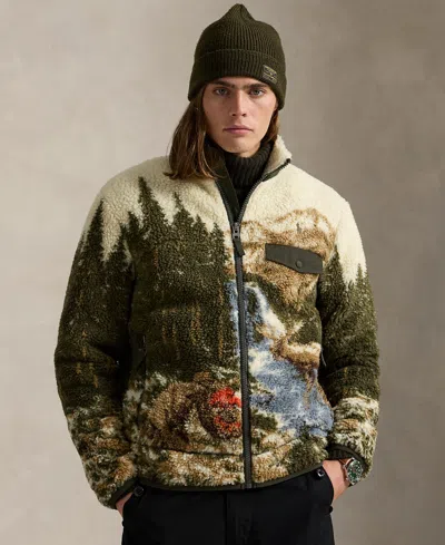 POLO RALPH LAUREN MEN'S LONG SLEEVE CURLY HI-PILE FLEECE JACKET