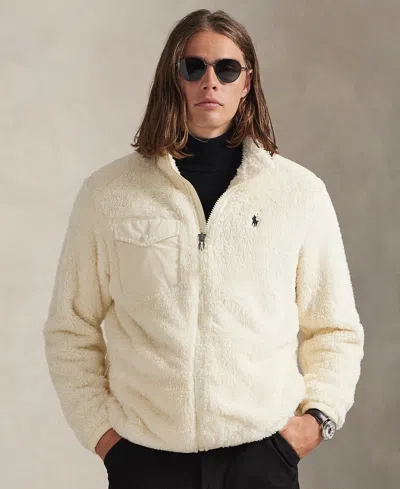 Polo Ralph Lauren Men's Long Sleeve Curly Pile Fleece Jacket In Brown