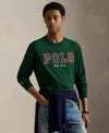 Polo Ralph Lauren Men's Long-sleeve Plaid-logo Applique T-shirt In Green