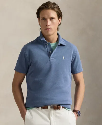 Polo Ralph Lauren Men's Loopback Fleece Polo-collar Sweatshirt In Blue