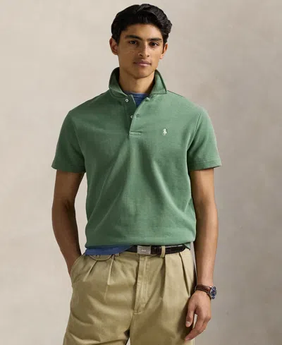 Polo Ralph Lauren Men's Loopback Fleece Polo-collar Sweatshirt In Green