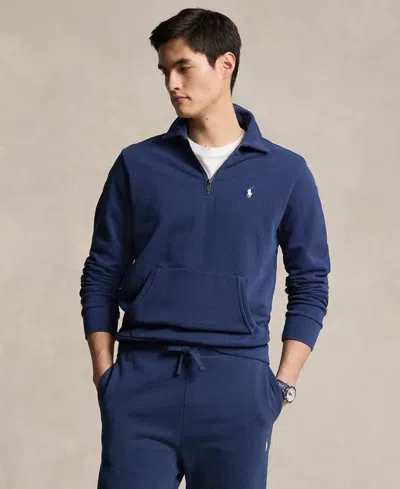 Polo Ralph Lauren Men's Loopback Fleece Quarter-zip Sweatshirt In Cruise Navy