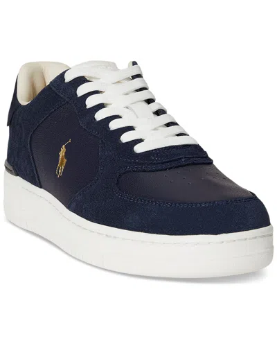 Polo Ralph Lauren Men's Masters Court Leather & Suede Sneakers In Black