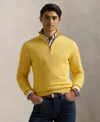 Polo Ralph Lauren Men's Mesh-knit Cotton Quarter-zip Sweater In Yellow