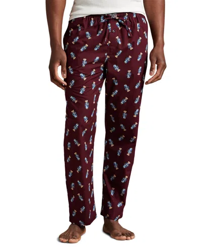 Polo Ralph Lauren Men's Morning Robe Bear Printed Pajama Pants In Brown