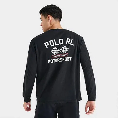 Polo Ralph Lauren Men's Motorsport Jersey Graphic Long-sleeve T-shirt In Black