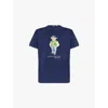 Polo Ralph Lauren Polo Bear Newport Blue Classic Fit T Shirt In Navy