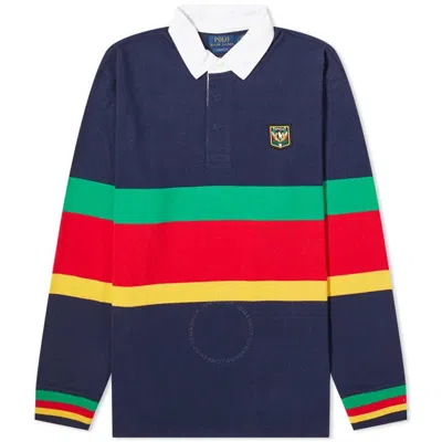 Polo Ralph Lauren Men's Navy Stripe Rugby Shirt In Blue