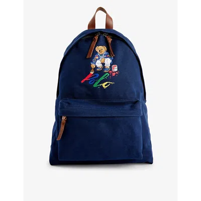 Polo Ralph Lauren Painting Polo Bear Backpack In Newport Navy