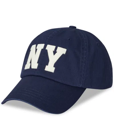 Polo Ralph Lauren Men's Ny Patch Twill Ball Cap In Blue