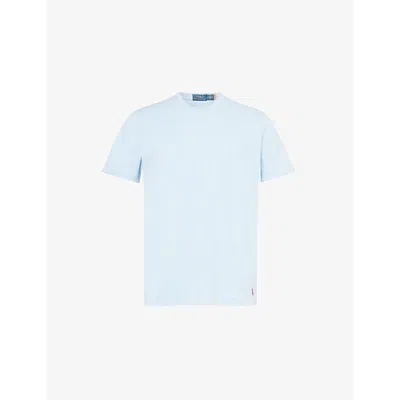 Polo Ralph Lauren Mens Office Blu Logo-embroidered Short-sleeve Cotton-jersey T-shirt In Blue