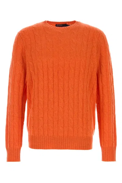 Polo Ralph Lauren Ls Cable Cn-long Sleeve-pullover In Orange