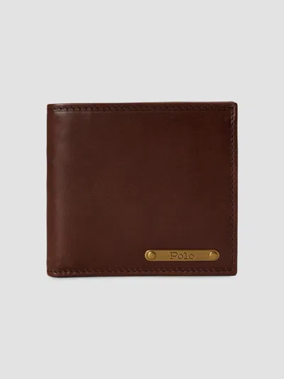 Polo Ralph Lauren Men's Orice Vachetta Leather Billfold Wallet In Burnished Brown
