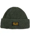 Polo Ralph Lauren Logo Patch Ribbed Beanie In Dark Loden