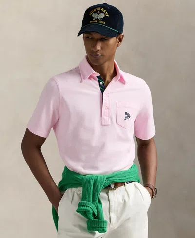 Polo Ralph Lauren Men's Oxford Mesh Polo Shirt In Garden Pink,white